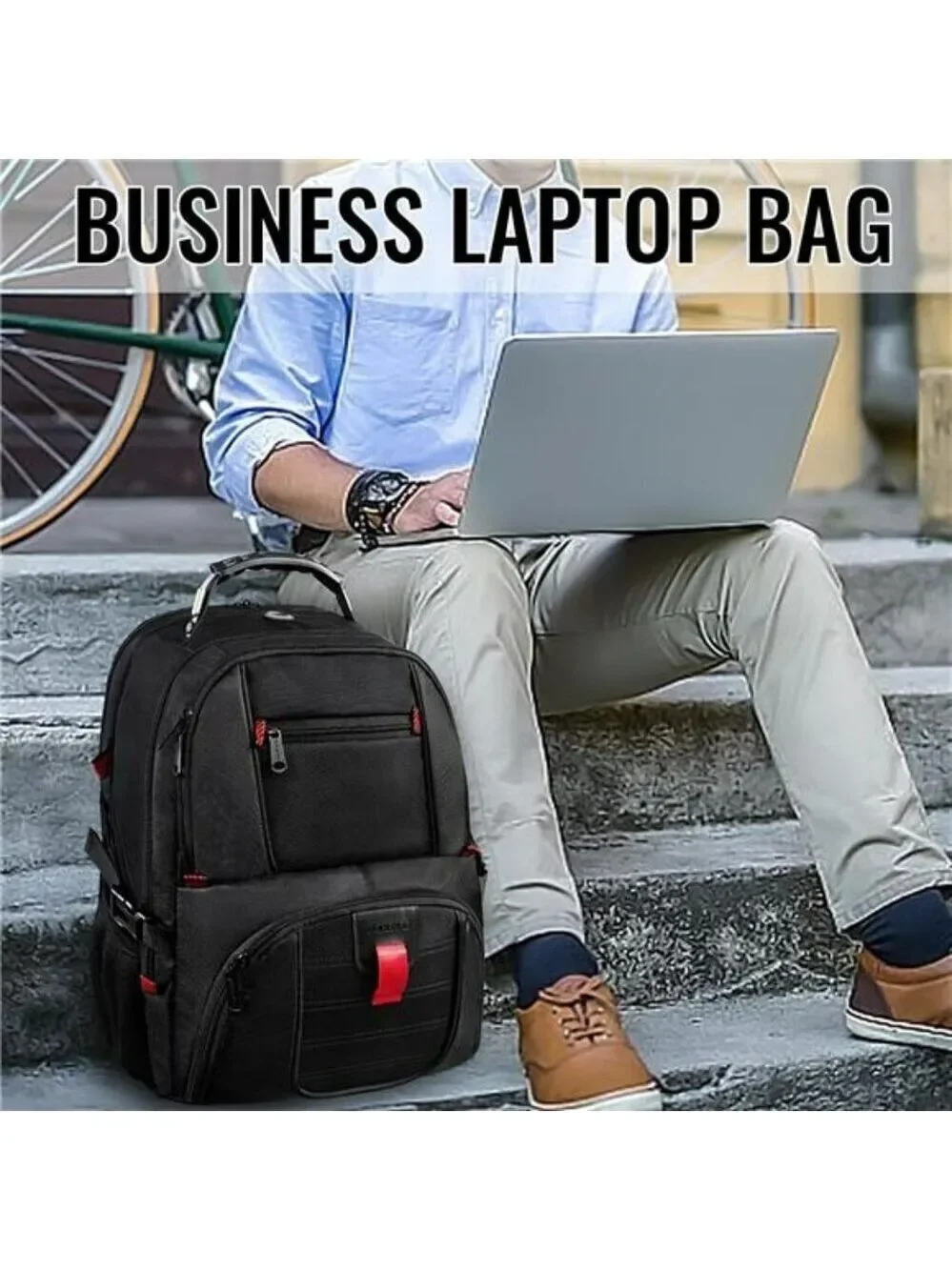 YOREPEK Travel Backpack Large 50L Water Resistant Laptop Bag USB Port Black